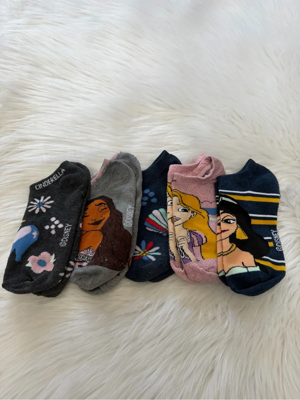 Disney Princess No-Show Sock Pack Sz S/M-5pk